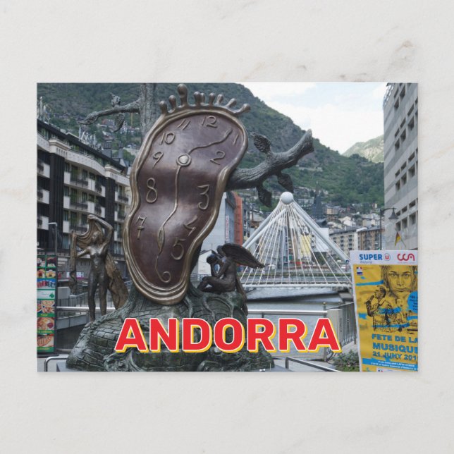 Carte Postale Horloge Déformée En Andorre (Devant)