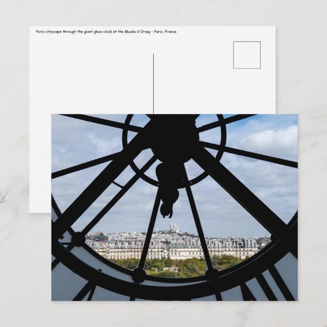 Carte Postale Horloge géante en verre au Musée d'Orsay - Paris (Devant / Derrière)