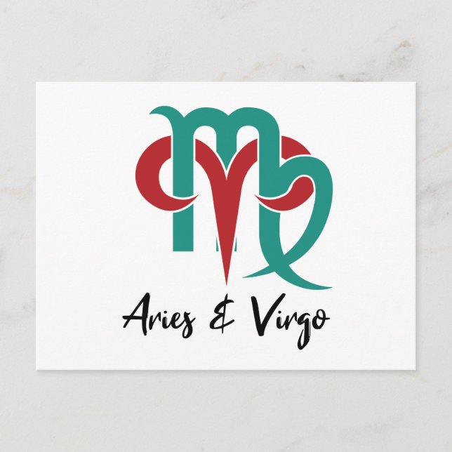 Carte Postale Horoscope du couple Bélier et Vierge (Devant)