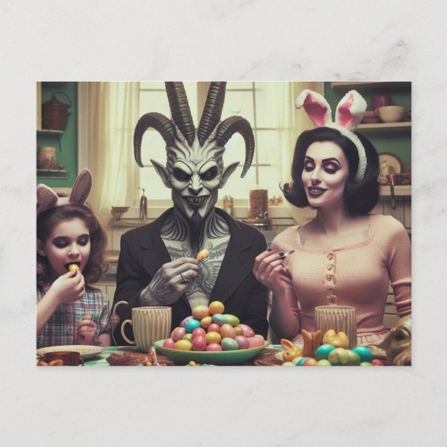 Carte Postale Horreur de Pâques Baphomet (Devant)