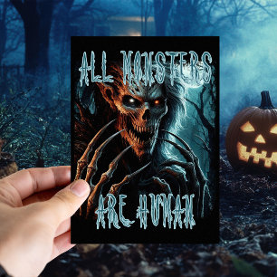 Carte Postale Horreur déplaisante effrayante monstre, démon ou g