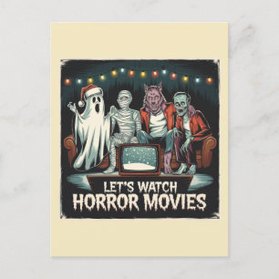 Carte Postale Horreur Noël Fantôme maman Werewolf Zombie