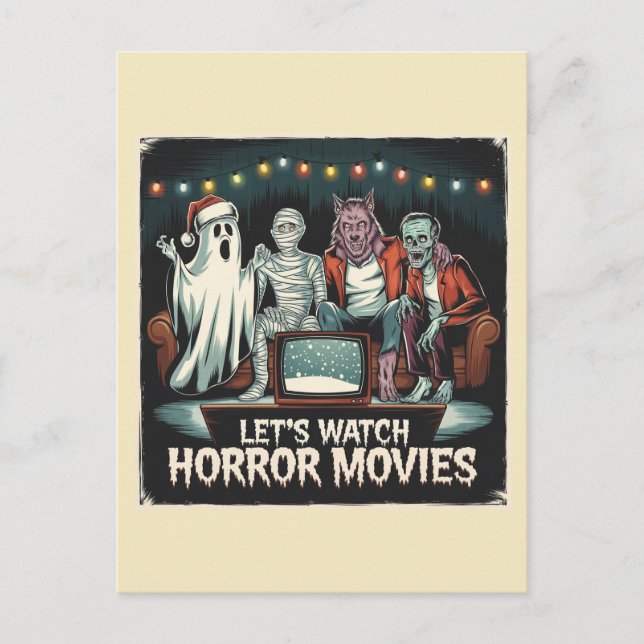 Carte Postale Horreur Noël Fantôme maman Werewolf Zombie (Devant)