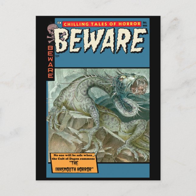 Carte Postale Horror Comic : Attention (Devant)