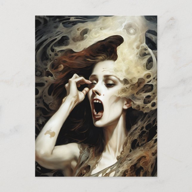 Carte Postale Horror Woman hurle (Devant)