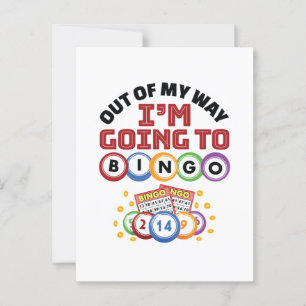 Carte Postale Hors de mon chemin je vais au Bingo