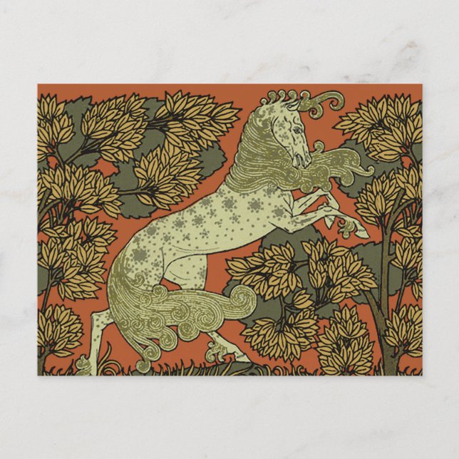 Carte Postale Horse Arts médiévaux Artisanat Art Nouveau (Devant)