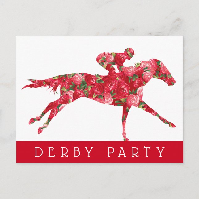 Carte Postale Horse Rose Derby Race Party (Devant)