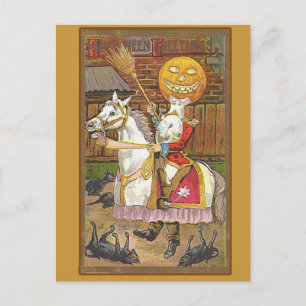 Carte Postale Horseman sans tête Victorian Vintage Art