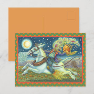 CARTE POSTALE HORSEMAN SCARECROW HOLIDAY