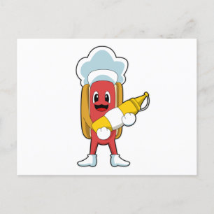 Carte Postale Hot-dog avec Moutarde