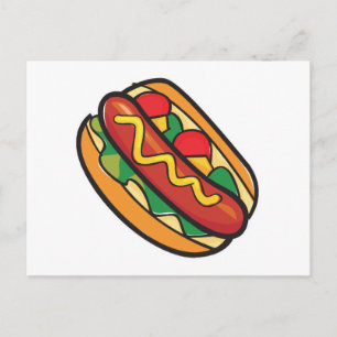 Carte Postale hot dog dans un pain