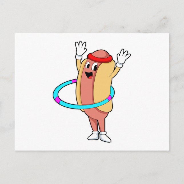 Carte Postale Hotdog au Fitness avec Flywheel (Devant)