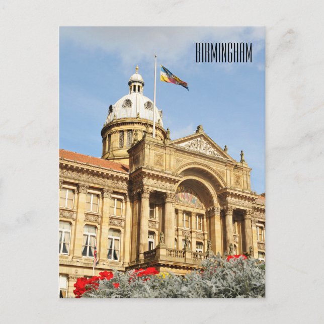 Carte Postale Hôtel de ville à Birmingham, Angleterre Royaume-Un (Devant)