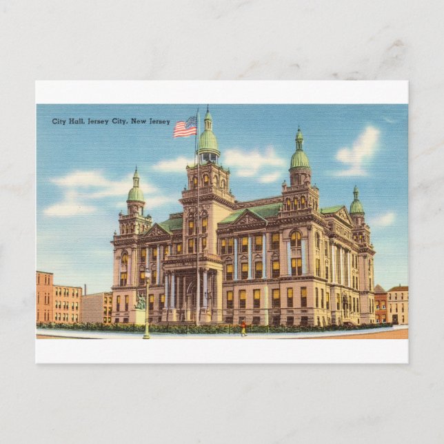 Carte Postale Hôtel de ville à Jersey City, NJ (Devant)