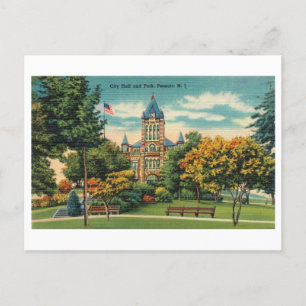 Carte Postale Hôtel de ville à Passaic, New Jersey, Vintage voya
