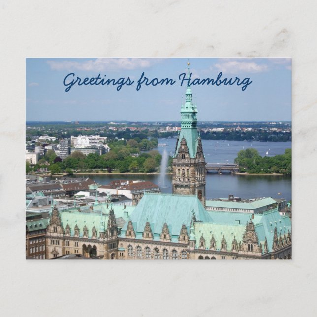 Carte Postale Hôtel de ville de Hambourg (Devant)