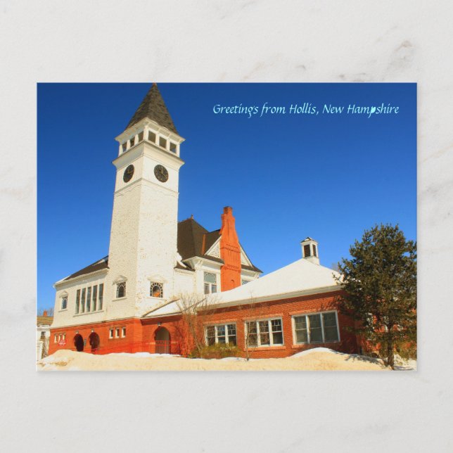 Carte Postale Hôtel de ville de Hollis New Hampshire (Devant)