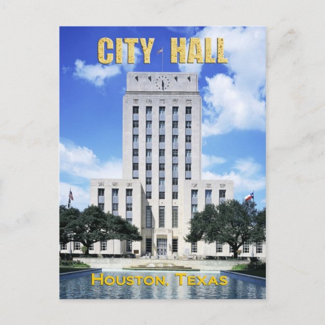 Carte Postale Hôtel de ville de Houston, Texas (Devant)