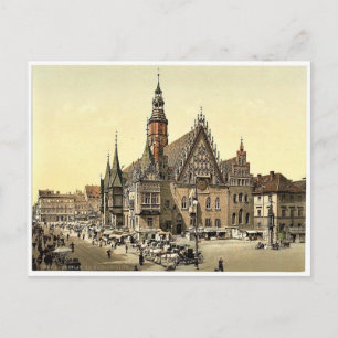 Carte Postale Hôtel de ville de l'est, Breslau, Silésie, Allemag