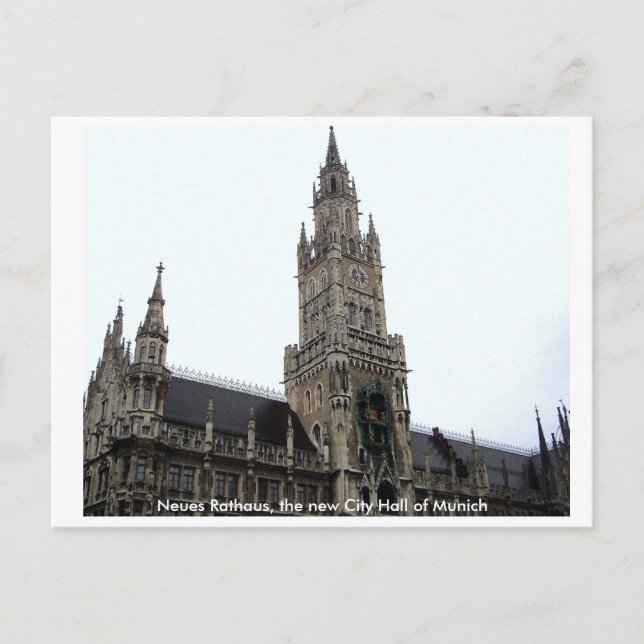Carte Postale Hôtel de ville de Munich (Devant)
