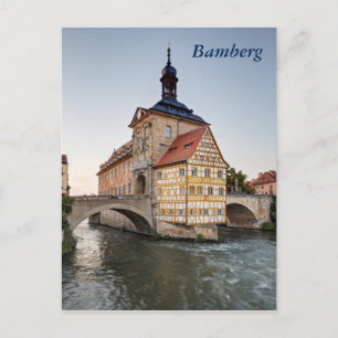 Carte Postale Hôtel de ville et pont Obere à Bamberg