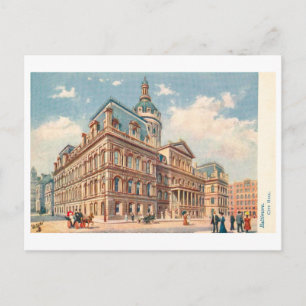 Carte Postale Hôtel de ville vintage à Baltimore