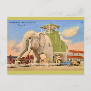 Carte Postale Hôtel éléphant vintage
