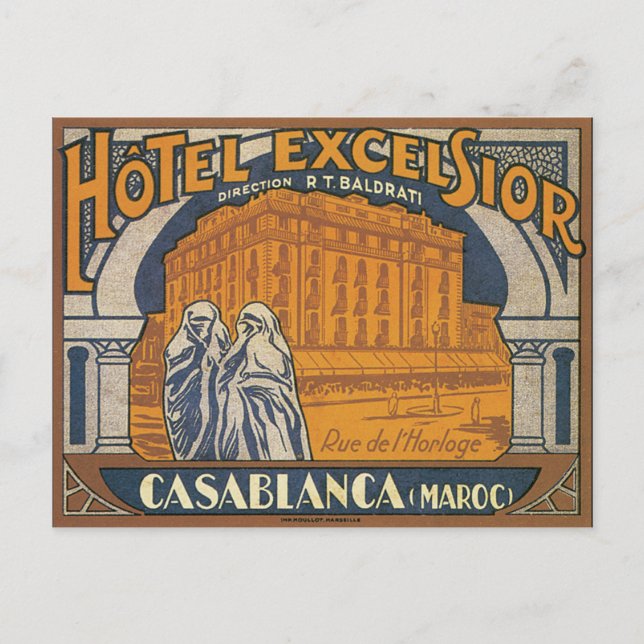 Carte Postale Hotel Excelsior Casablanca (Devant)