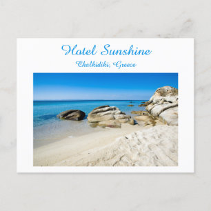Carte Postale Hotel Greece Belle photo de plage avec texte Postc