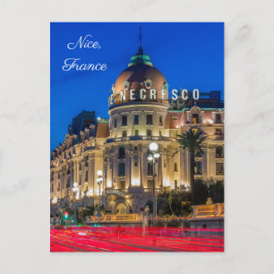 Carte Postale Hotel Negresco, Nice France sur mesure la nuit