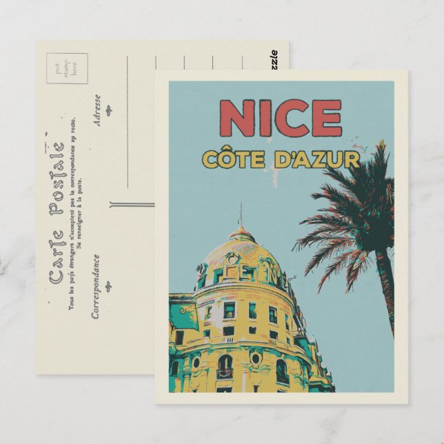 Carte Postale Hôtel Nice France Promenade des Anglais, Negresco (Devant / Derrière)