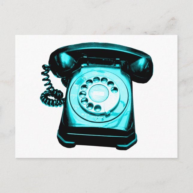 Carte Postale Hotline en Cyan (Devant)