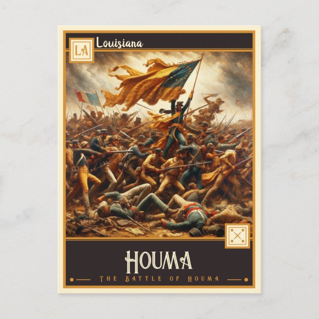 Carte Postale Houma, Louisiane | VINTAGE (Devant)