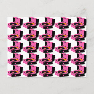 Carte postale Houndstooth du lecteur de disques ro
