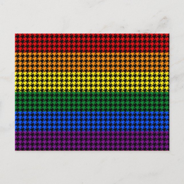 Carte Postale Houndstooth Pride sur un Arrière - plan noir (Devant)