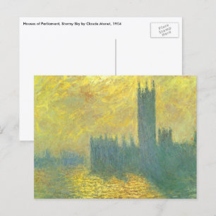 Carte Postale Houses of Parliament, ciel orageux de Claude Monet