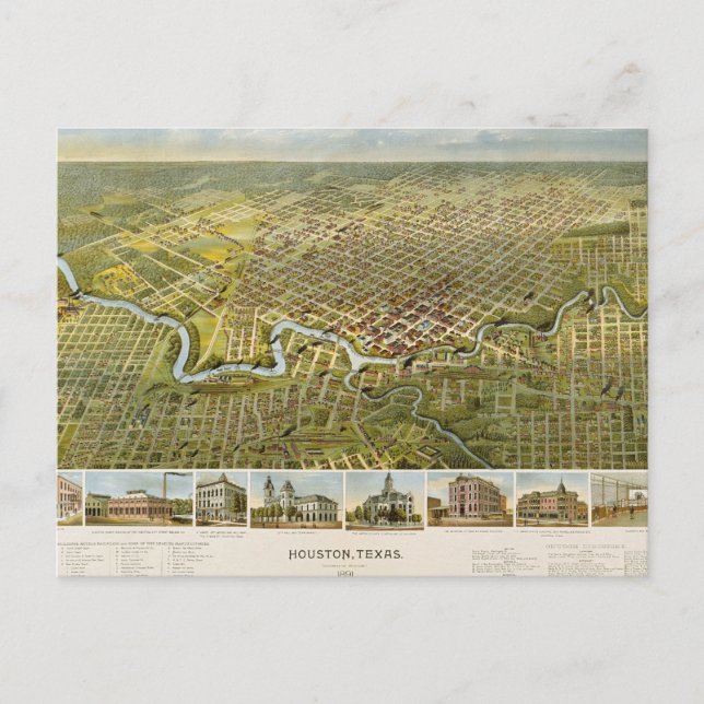 Carte Postale Houston 1891 (Devant)