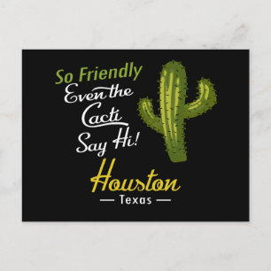 Carte Postale Houston Cactus Funny Retro