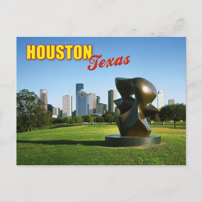 Carte Postale Houston Skyline depuis Eleanor Tinsley Park, TX (Devant)