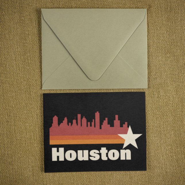 Carte Postale Houston Texas Cityscape Vintage (Houston Texas Vintage Postcard)