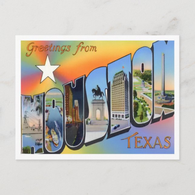 Carte postale Houston, Texas Vintage Big Letters (Devant)