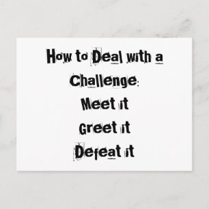 Carte Postale How to Deal with a Challenge Motivational