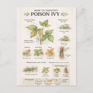 Carte Postale How to Identify Poison Ivy – Educational Botanical