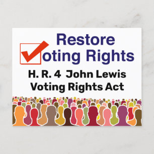Carte Postale HR4 John Lewis Loi sur les droits de vote