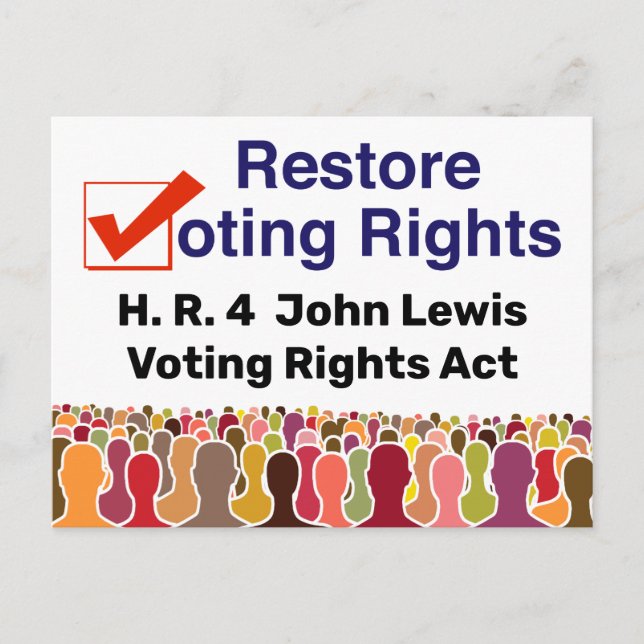 Carte Postale HR4 John Lewis Loi sur les droits de vote (Devant)