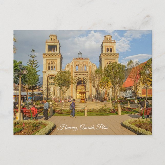 Carte Postale Huaraz, Ancash, Pérou, Plaza de Armas (Devant)