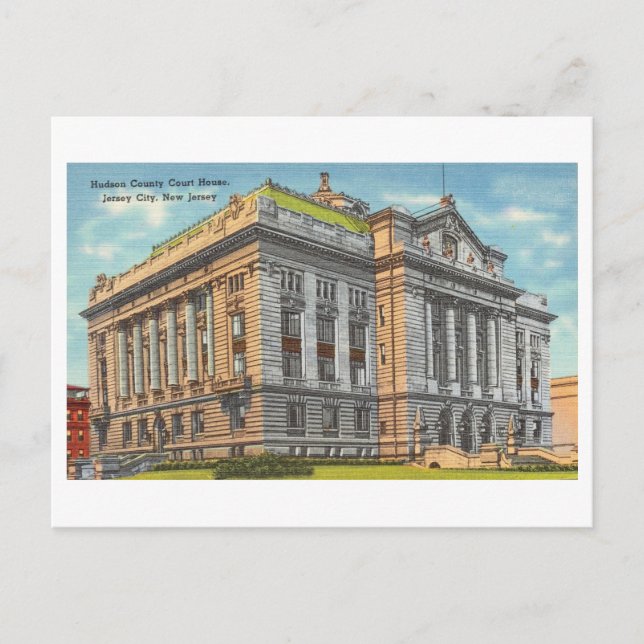 Carte Postale Hudson County Court House à Jersey City, NJ (Devant)