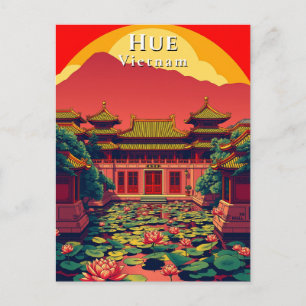 Carte Postale Hue Vietnam Pagoda Voyage Retro