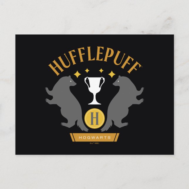 Carte Postale HUFFLEPUFF™ Badger and Cup House Pride Graphisme (Devant)
